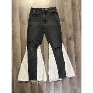 Custom Old Navy Rockstar High Rise Slim Bell Bottoms Size 4 Black Jeans